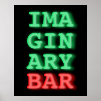Basis Neon op zwart Imaginaire Bar poster 16 x 20