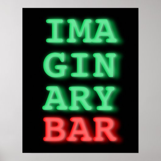 Basis Neon op zwart Imaginaire Bar poster 16 x 20 (Voorkant)