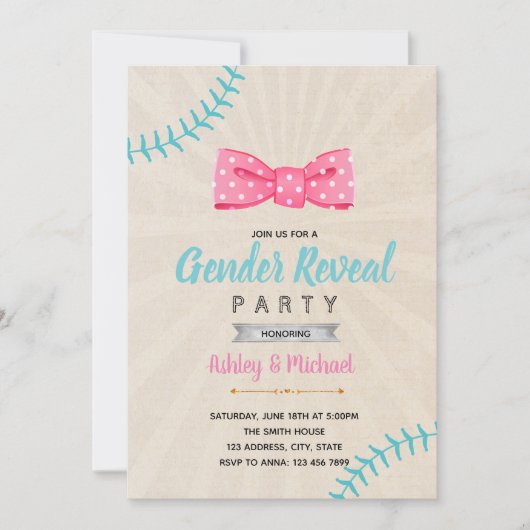 Basis- of booggeslacht onthullen uitnodiging (Voorkant)