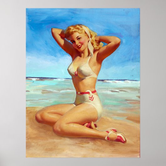 Basis op de Beach Pin Up Poster (Voorkant)
