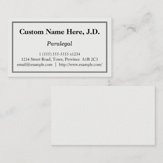 Basis paralegal Visitekaartje (Voorkant / Achterkant)