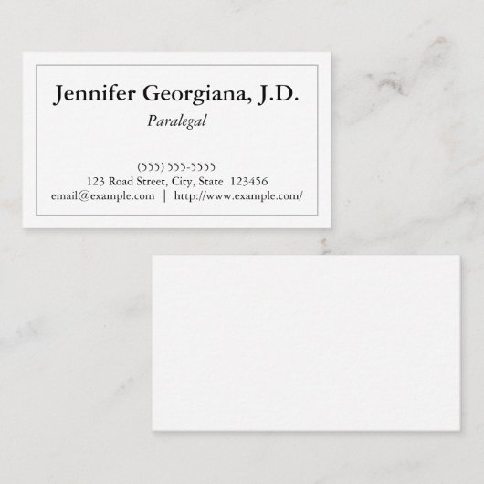 Basis paralegal Visitekaartje (Voorkant / Achterkant)