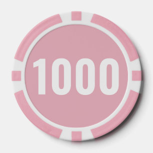 Basis Pastel Roze Wit Vet Nummer Poker Chips