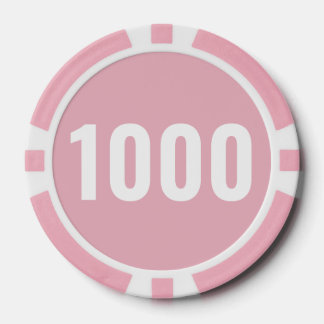 Basis Pastel Roze Wit Vet Nummer Poker Chips