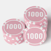 Basis Pastel Roze Wit Vet Nummer Poker Chips (Opstapeling)
