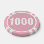 Basis Pastel Roze Wit Vet Nummer Poker Chips (Enkel)