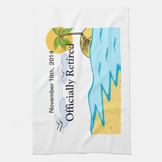 Basis-pensioen Naam en datum toevoegen Theedoek (Verticaal)