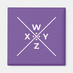 Basis Pigpen-cijfersleutel WXYZ (4 van 4) op donke Magneet
