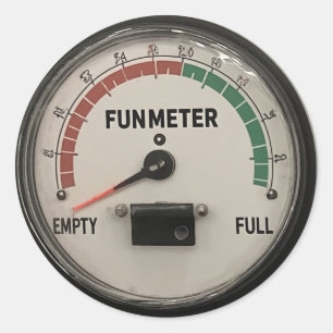 Basis Plezier Meter, Lege Klassieke Ronde Sticker