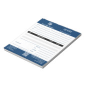 Basis professionele service zakelijke blauwe offer notitieblok (Linkerzijde)