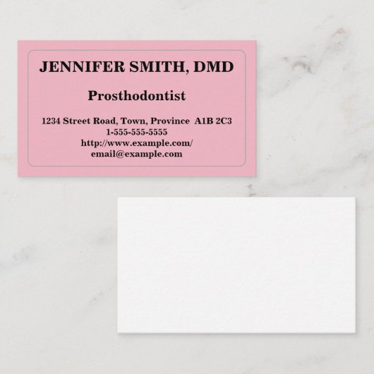 Basis-prothesist-Visitekaartje Visitekaartje (Voorkant / Achterkant)