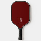 Basis Rode Monogram Naam + Initialen Pickleball Paddle (Achterkant)