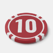 Basis Rood Wit Vet Nummer  Poker Chips (Enkel)