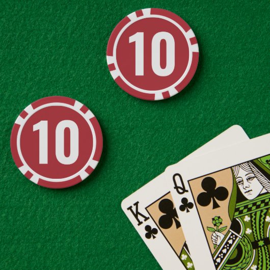 Basis Rood Wit Vet Nummer  Poker Chips (Pokertafel (Dubbel))
