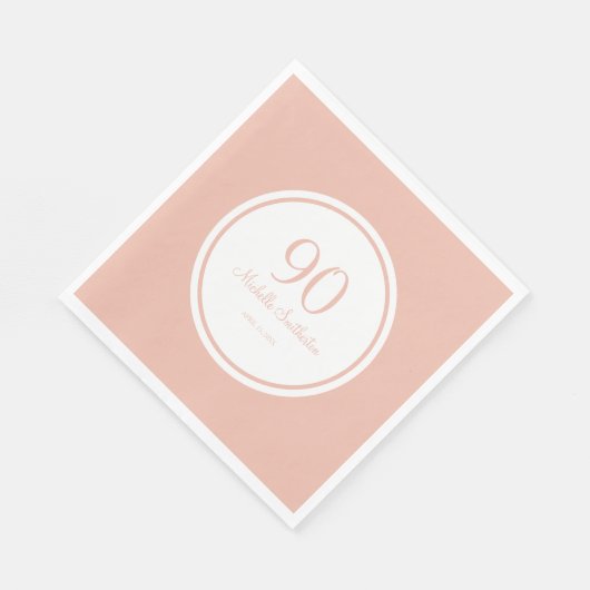 Basis roze Witte 90e verjaardag Servet (Hoek)