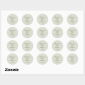 Basis Sage Groene Script Trouw Ronde Sticker (Vel)
