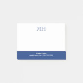 Basis Schoon Initiaal Wit Blauw Post-it® Notes (Voorkant)