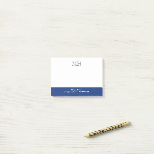 Basis Schoon Initiaal Wit Blauw Post-it® Notes (Op bureau)