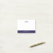 Basis Schoon Initiaal Wit Donkerblauw Post-it® Notes (Op bureau)