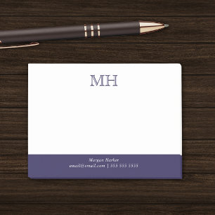 Basis Schoon Initiaal Wit Donkerblauw Post-it® Notes