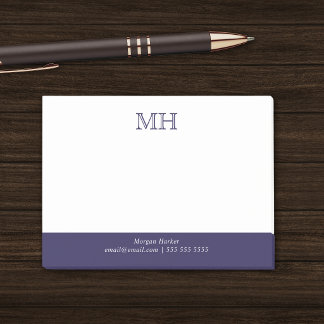 Basis Schoon Initiaal Wit Donkerblauw Post-it® Notes