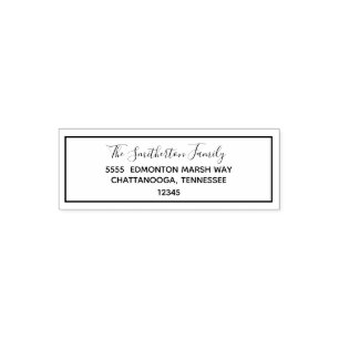 Basis Schrift Familie Achternaam Retouradres Zelfinktende Stempel