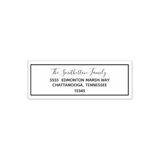Basis Schrift Familie Achternaam Retouradres Zelfinktende Stempel