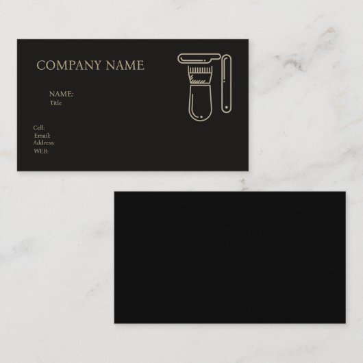 BASIS SJABLOON VISITEKAARTJE BARBER SHOP (Voorkant / Achterkant)