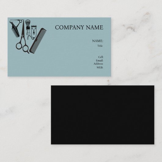 BASIS SJABLOON VISITEKAARTJE BARBER SHOP (Voorkant / Achterkant)