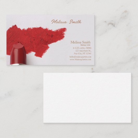 BASIS SJABLOON VISITEKAARTJE MAKEUP ARTIST (Voorkant / Achterkant)