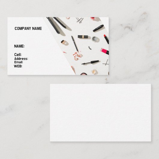 BASIS SJABLOON VISITEKAARTJE MAKEUP ARTIST (Voorkant / Achterkant)