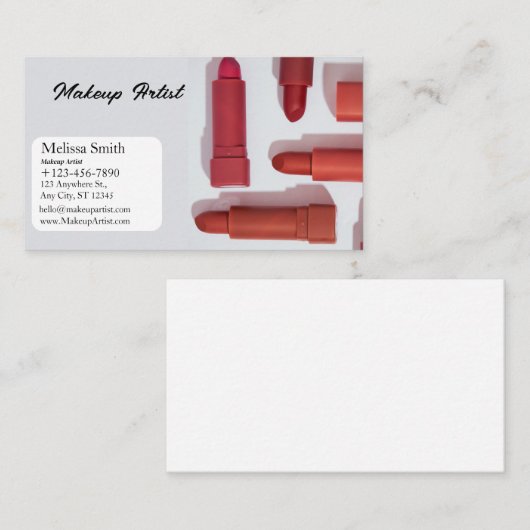 BASIS SJABLOON VISITEKAARTJE MAKEUP ARTIST (Voorkant / Achterkant)