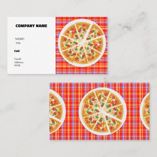 BASIS SJABLOON VISITEKAARTJE PIZZA (Voorkant / Achterkant)