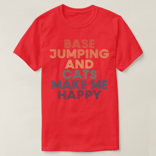 Basis springen en katten maken me gelukkig t-shirt (Design voorkant)