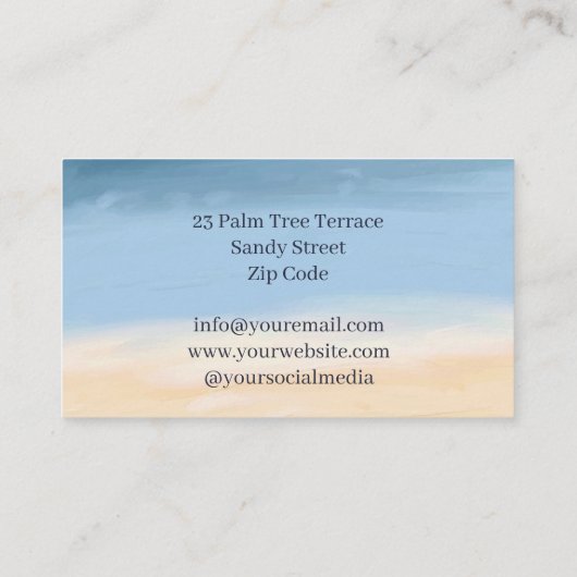 Basis-staafpalm bij pensionering visitekaartje (Achterkant)