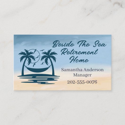 Basis-staafpalm bij pensionering visitekaartje (Voorkant)