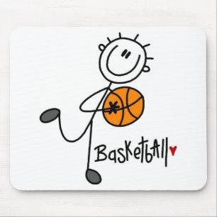Basis Stick Figure Basketbal T-shirts en Cadeaus Muismat