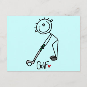 Basis Stick Figure Golf T-shirts en cadeaus Briefkaart
