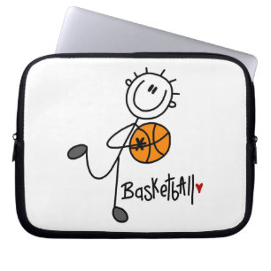 Basis Stokfiguur Basketbal T-shirts en Cadeaus Laptop Sleeve