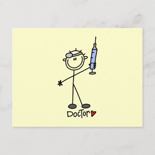 Basis Stokfiguur Dokter Briefkaart (Voorkant)