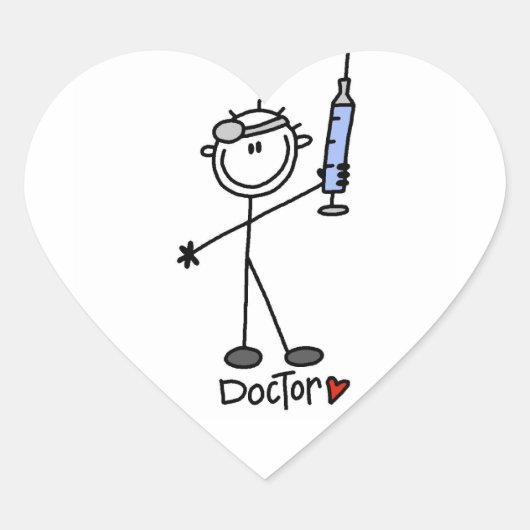 Basis Stokfiguur Dokter Hart Sticker (Voorkant)