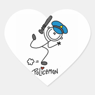 Basis Stokfiguur Politieagent Hart Sticker