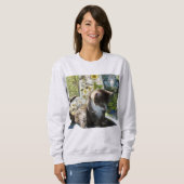 Basis Sweatshirt met Cute Cat, Flowers en Fairy (Voorkant volledig)