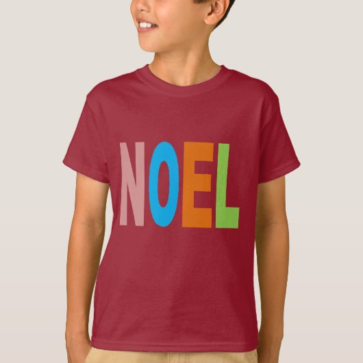 Basis T-shirt bruin Design NOEL (Voorkant)