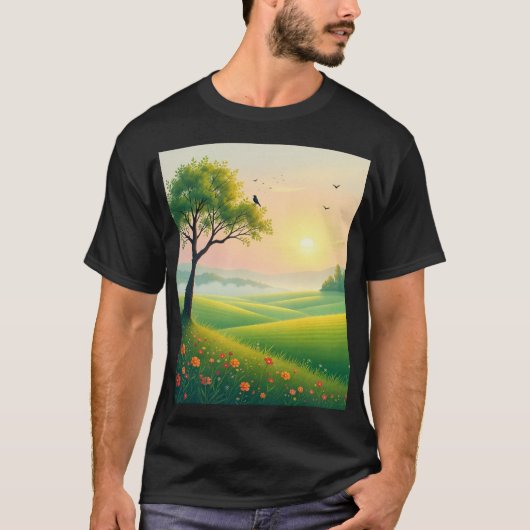 Basis T-shirt donker (Voorkant)