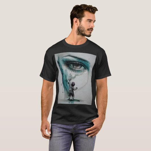 Basis T-shirt in donker (Voorkant volledig)