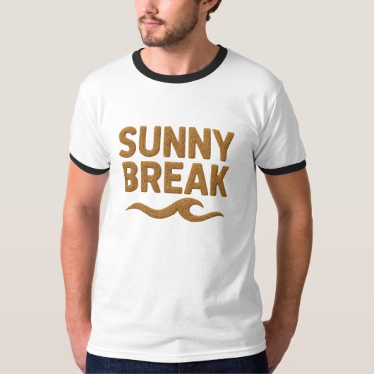 Basis T-shirt met ringer voor heren  (Voorkant)