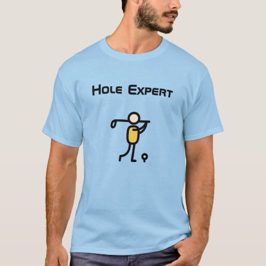 Basis T-shirt voor heren | Hole Expert (Voorkant)
