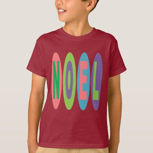 Basis t-shirt voor kinderen NOEL BONBONS in bruin (Voorkant)