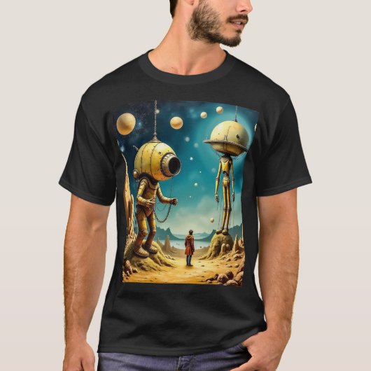 Basis T-shirt voor mannen in het donker (Voorkant)